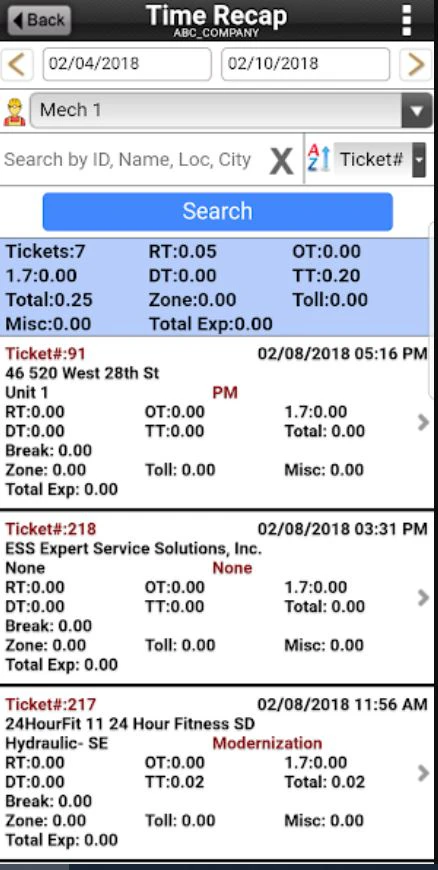 screenshot of Mobile Service